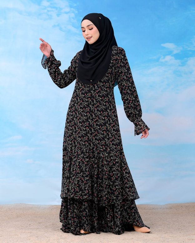 Dress Ruffle Natalia - Matte Black