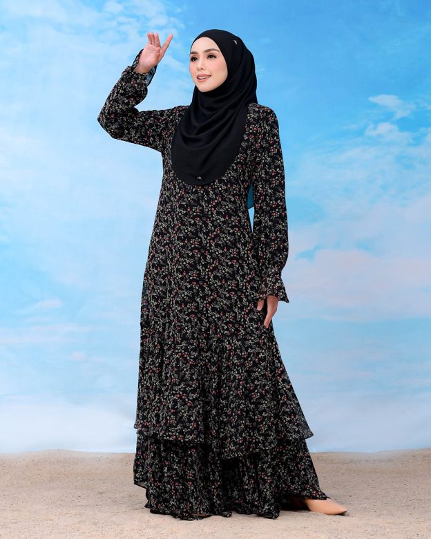 Dress Ruffle Natalia - Matte Black