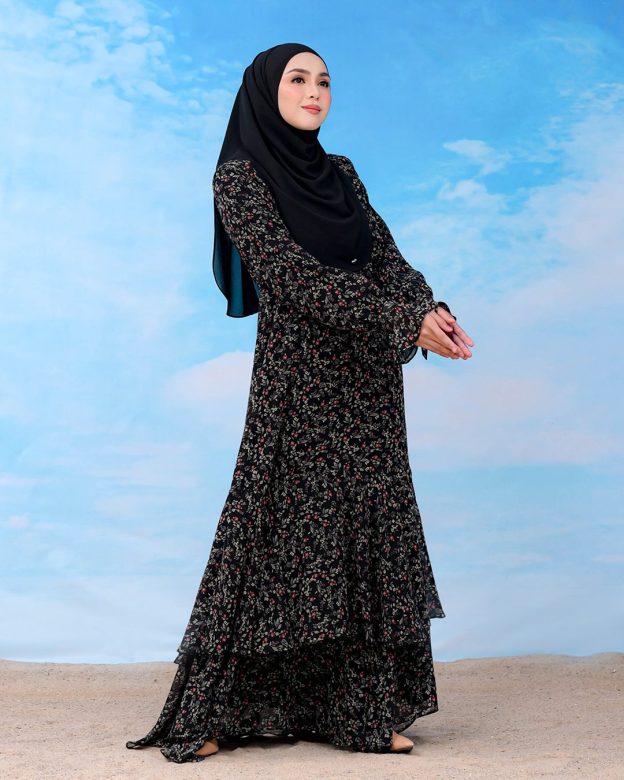 Dress Ruffle Natalia - Matte Black