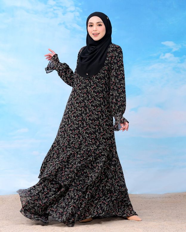 Dress Ruffle Natalia - Matte Black
