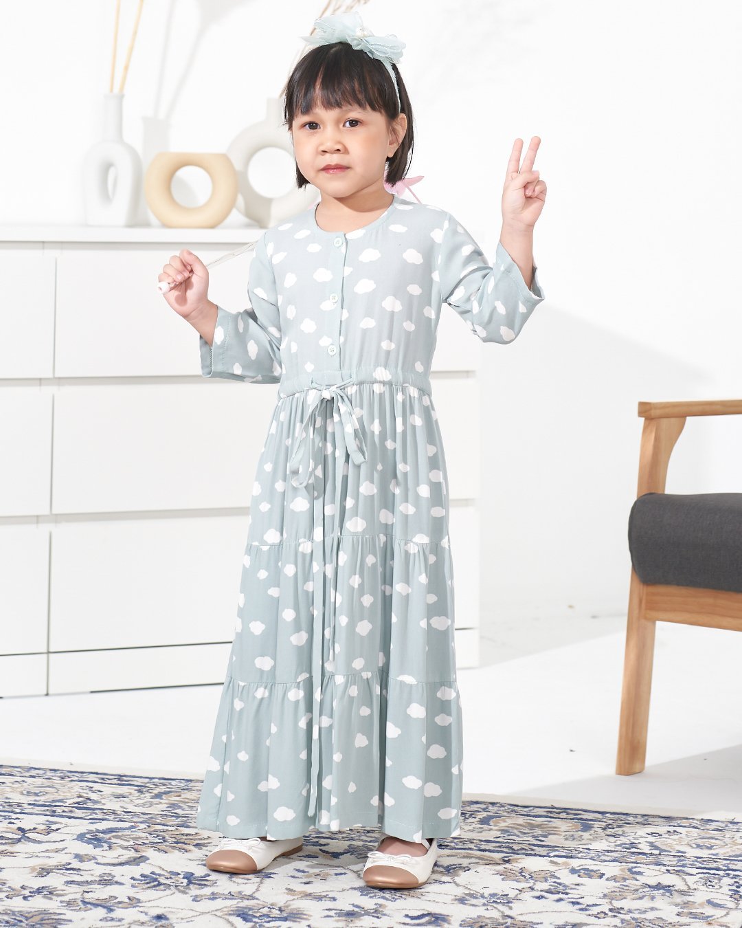Dress Ruffle Sofia Kids - Laurel Green