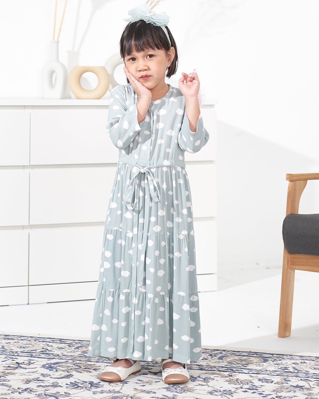 Dress Ruffle Sofia Kids - Laurel Green