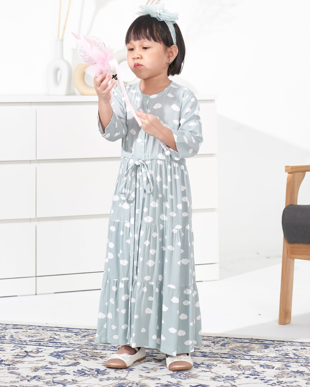 Dress Ruffle Sofia Kids - Laurel Green