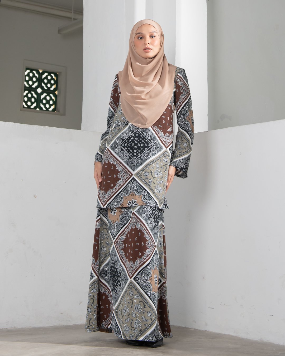 Baju Kurung Kedah Atiyya - Khaki Brown