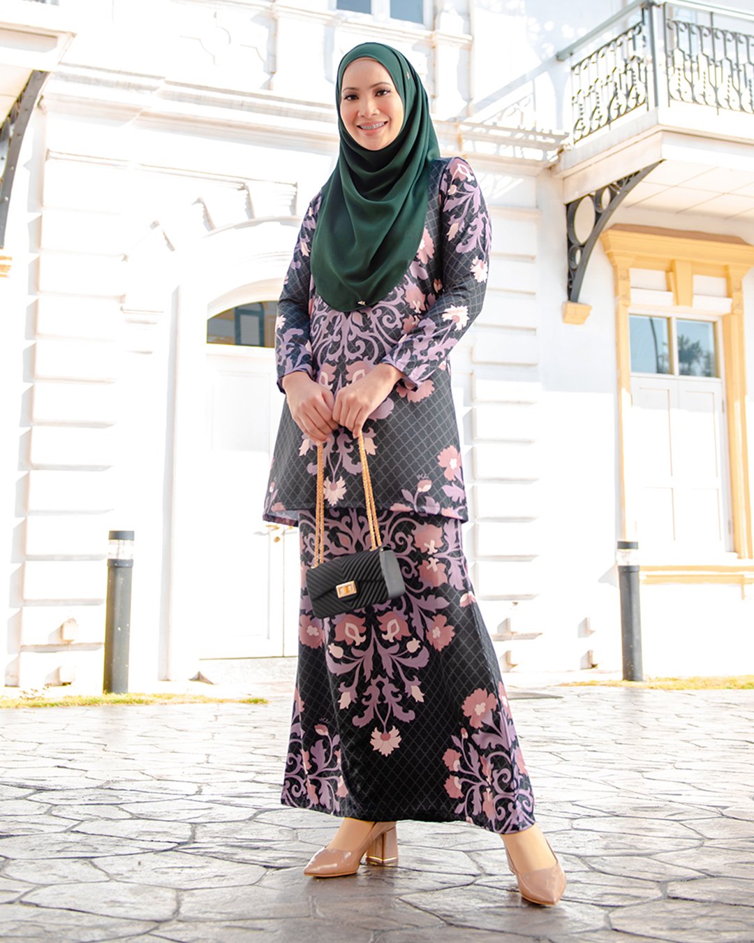 Baju Kurung Moden Zandrea - Matte Black