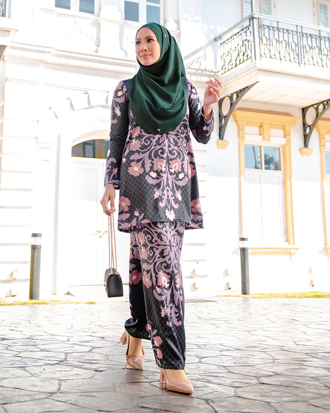 Baju Kurung Moden Zandrea - Matte Black