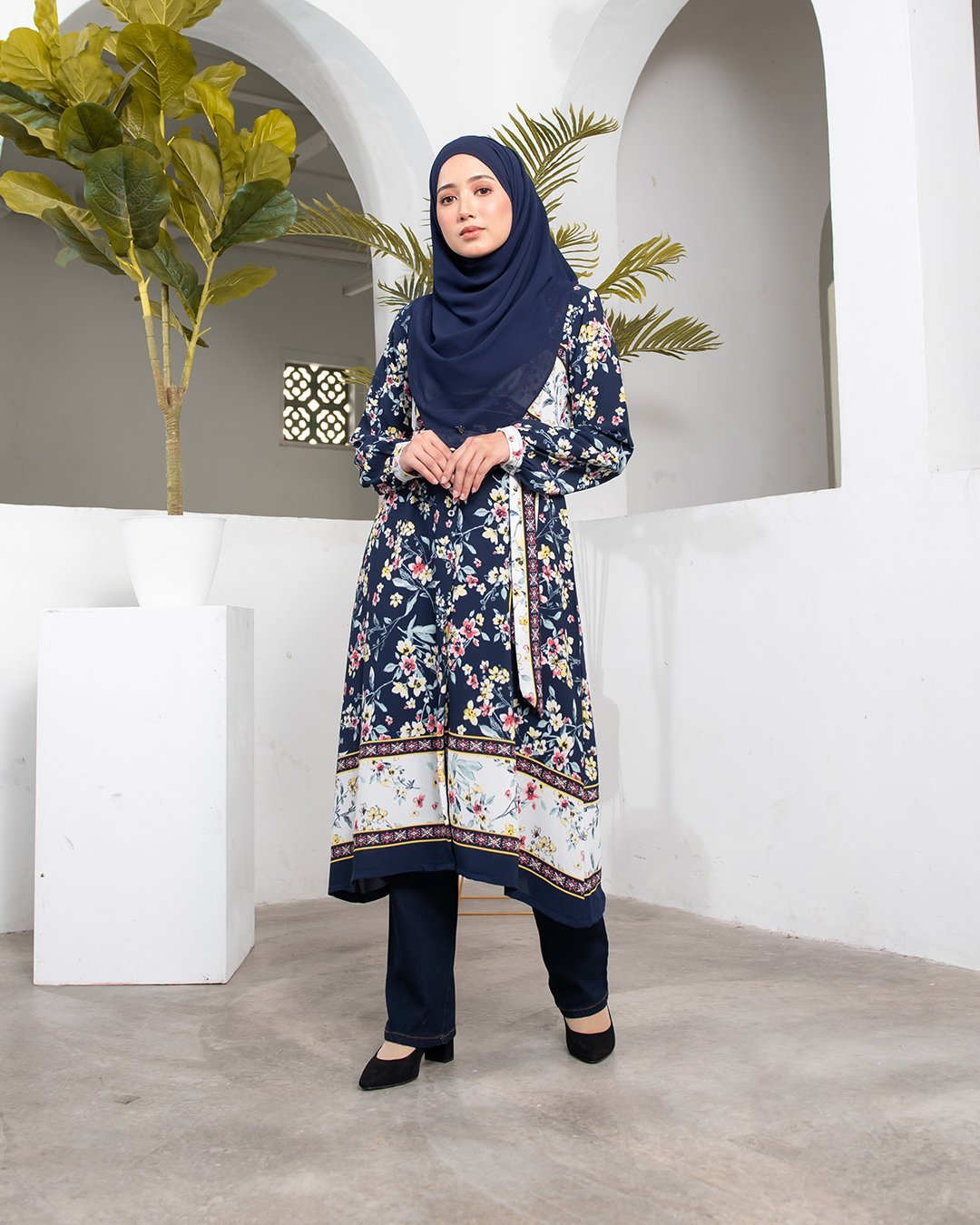 Tunic Fiorella - Navy Daffodil