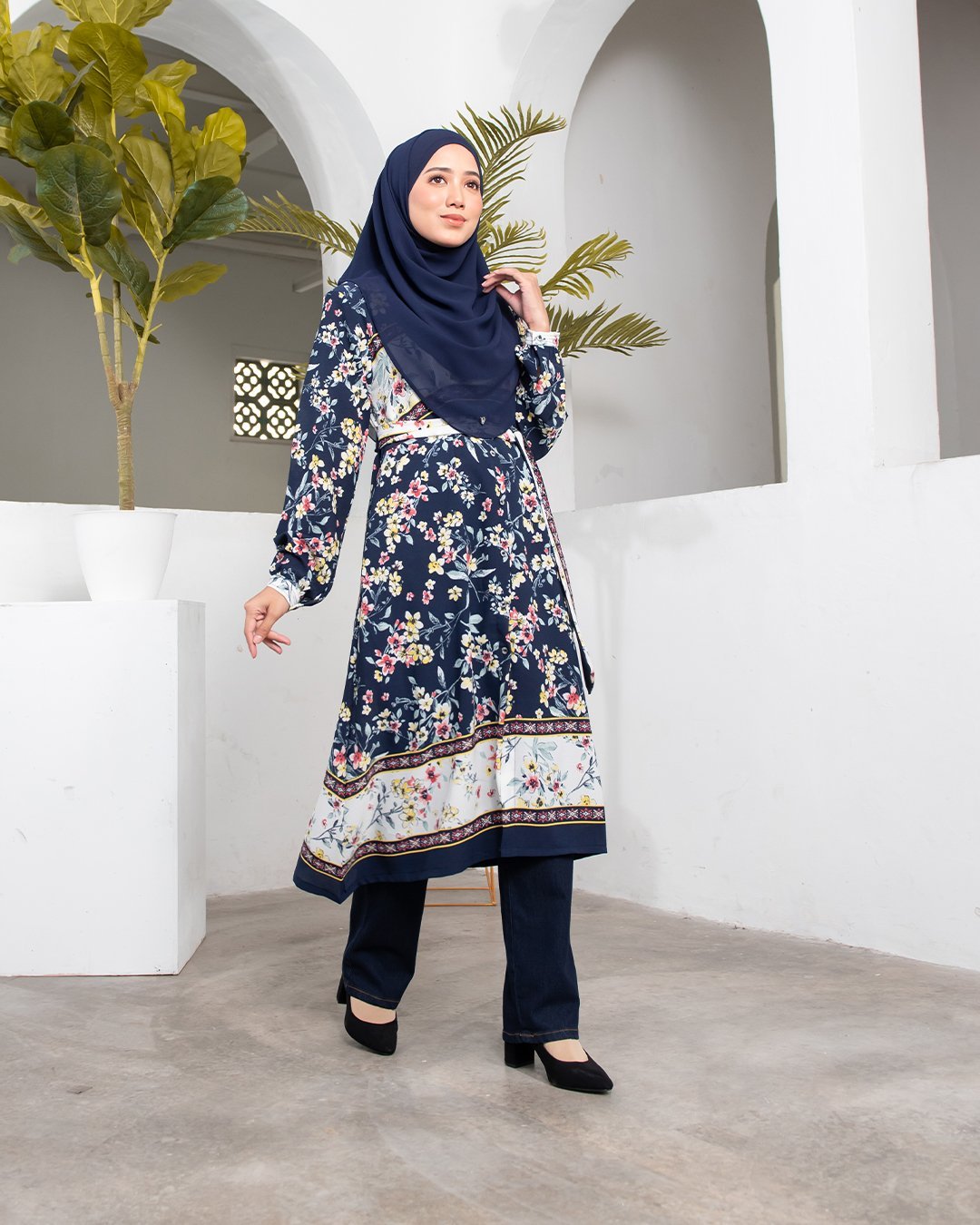 Tunic Fiorella - Navy Daffodil