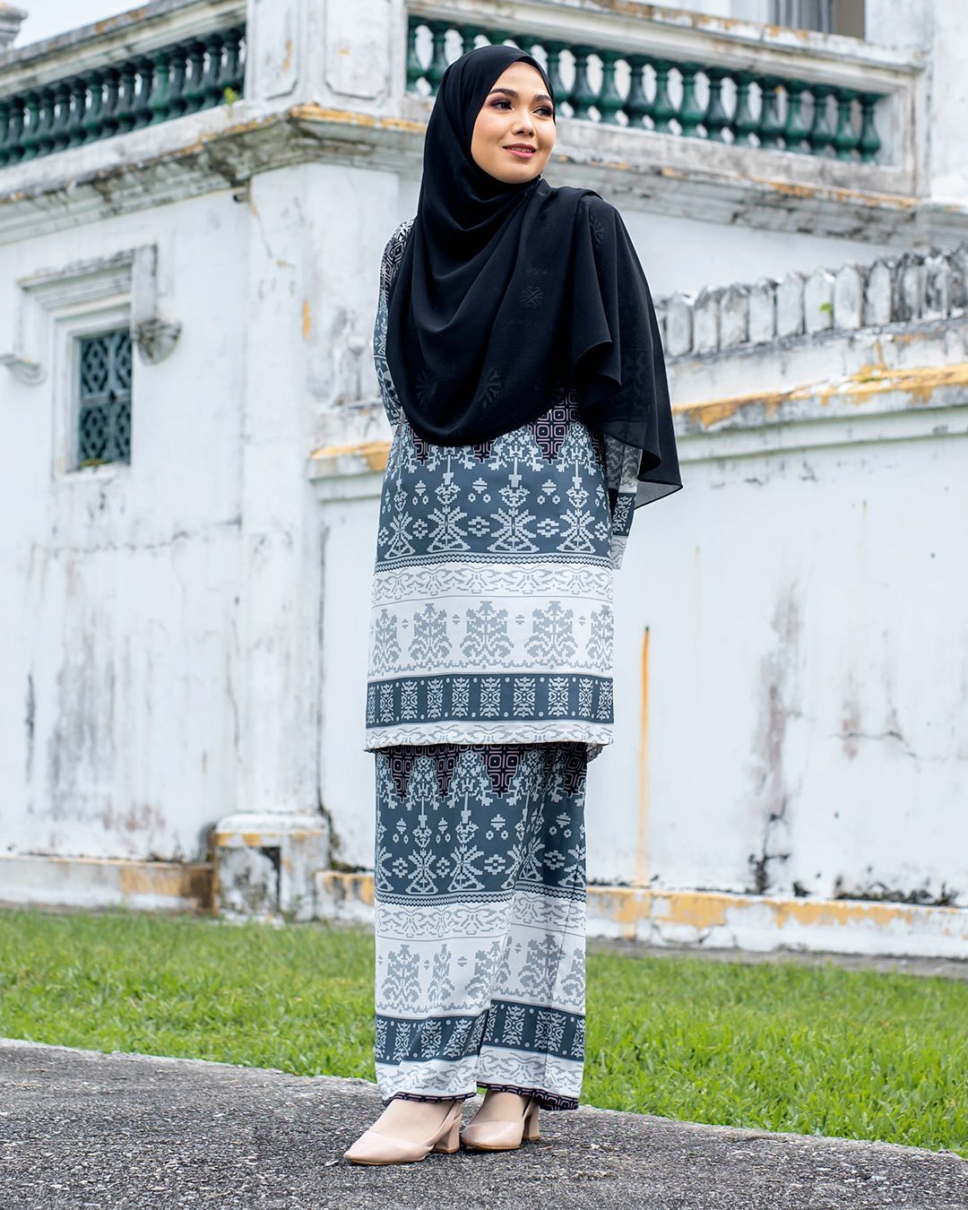 Baju Kurung Batik Renila - Aruba Blue
