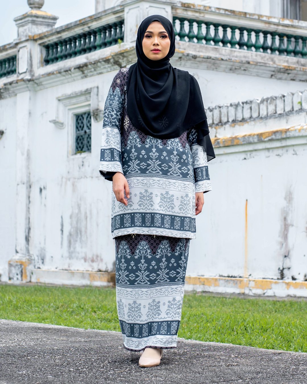 Baju Kurung Batik Renila - Aruba Blue