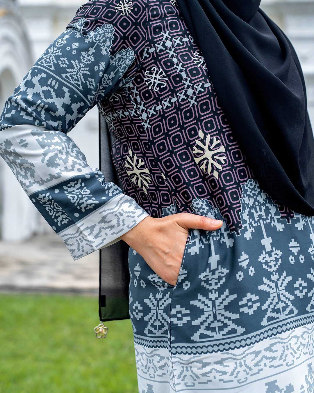 Baju Kurung Batik Renila - Aruba Blue
