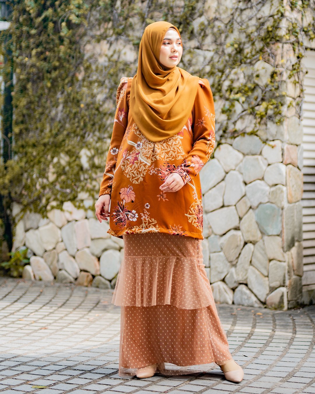 Baju Kurung Alison - Amber Brown