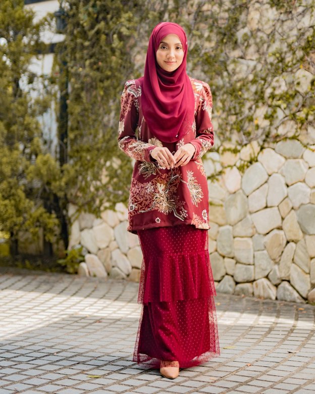 Baju Kurung Alison - Maroon Red