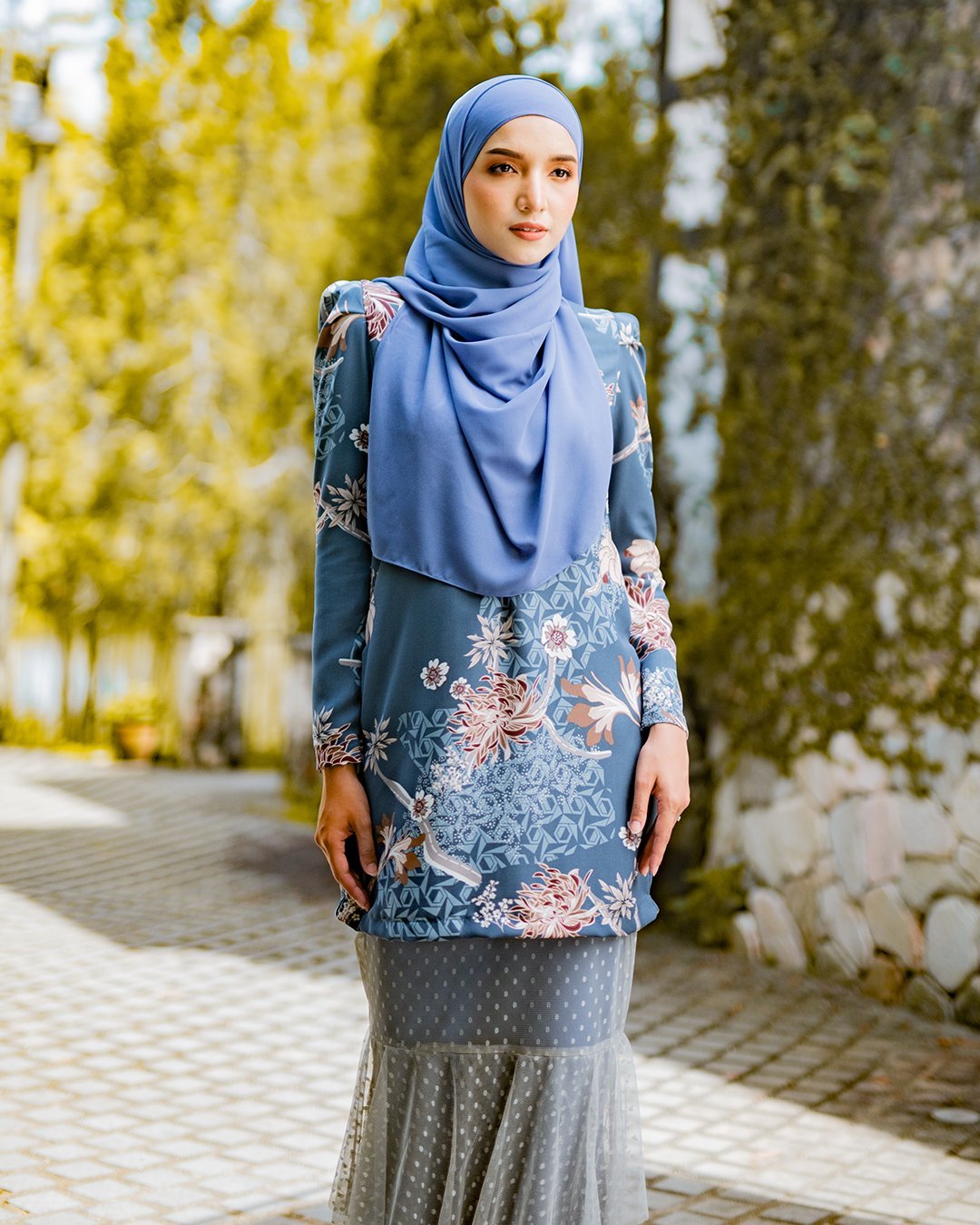Baju Kurung Alison - Aegen Blue