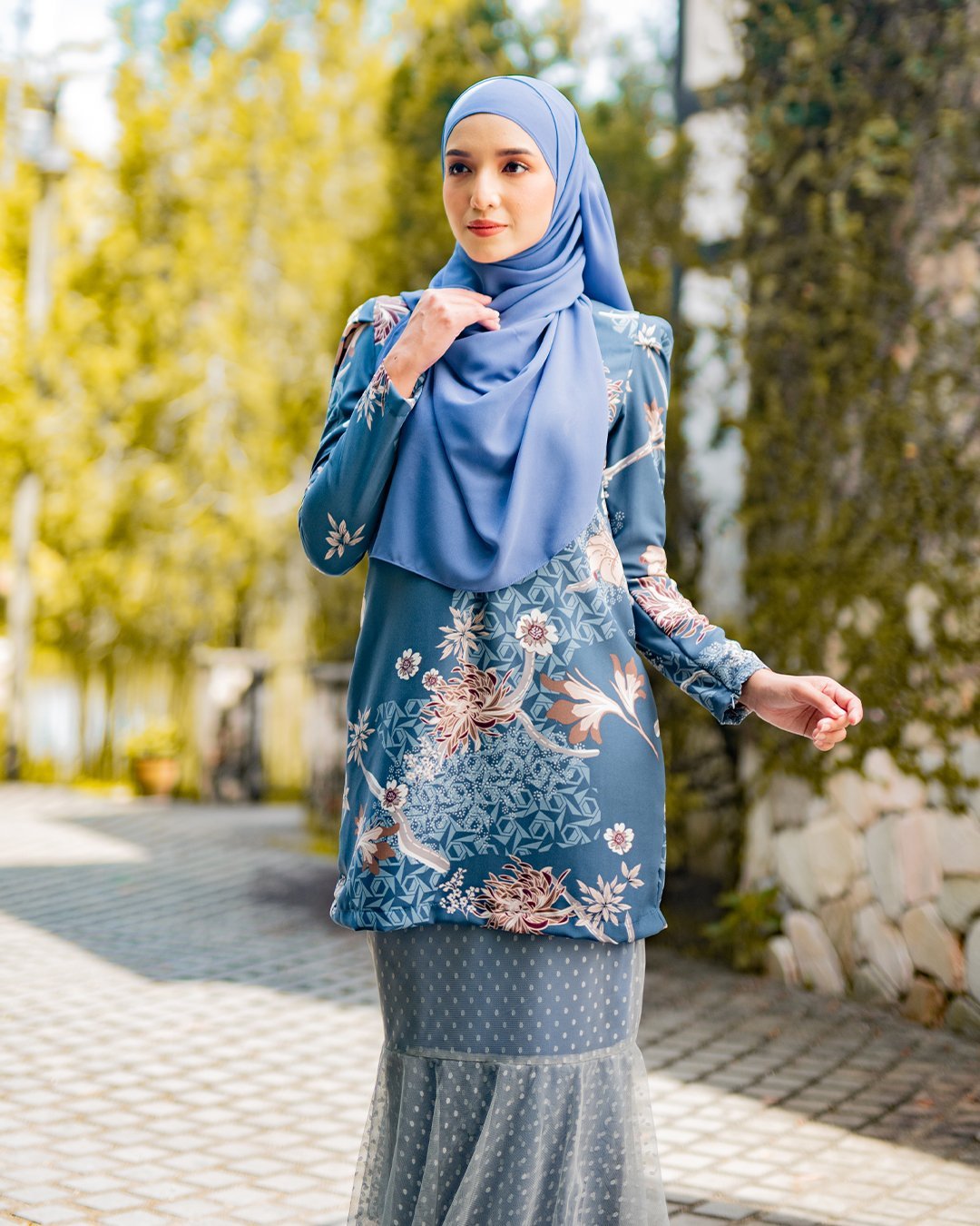 Baju Kurung Alison - Aegen Blue