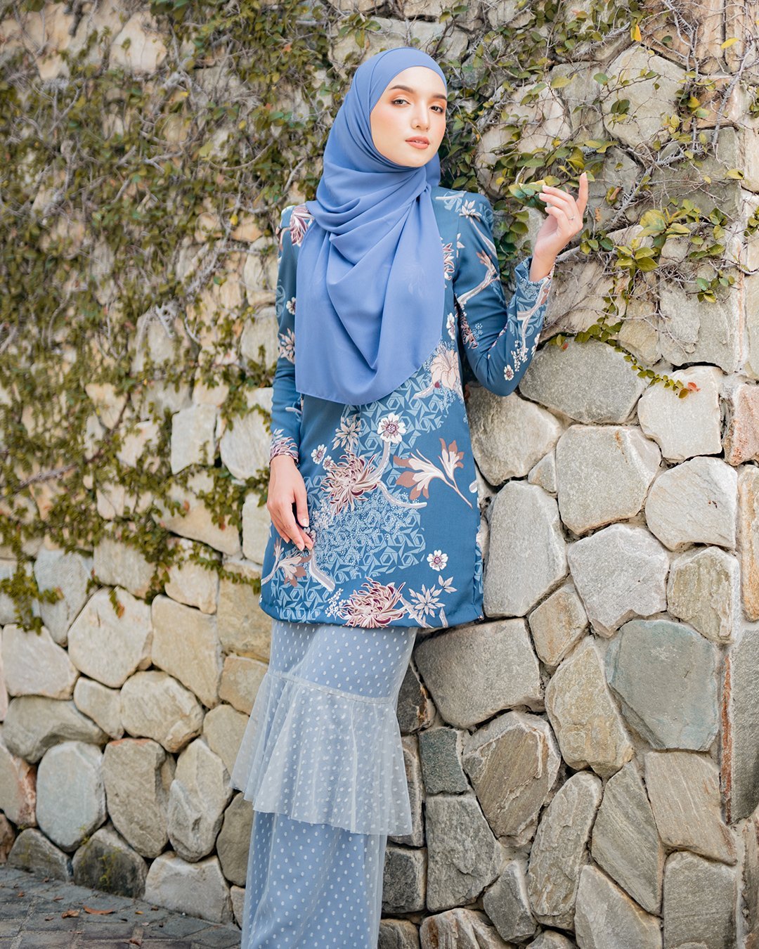 Baju Kurung Alison - Aegen Blue