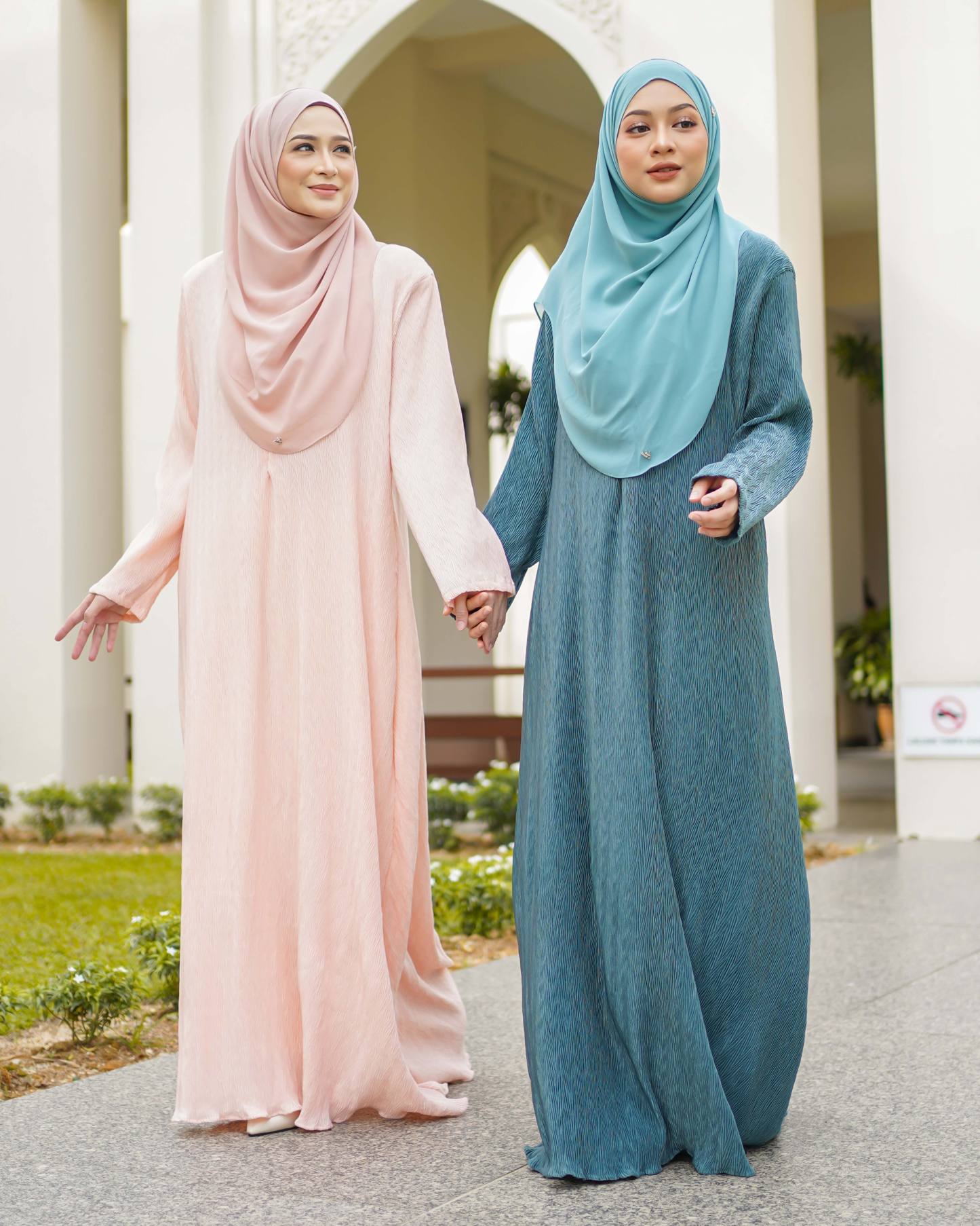 Abaya Pleated Ulyana - Turquoise