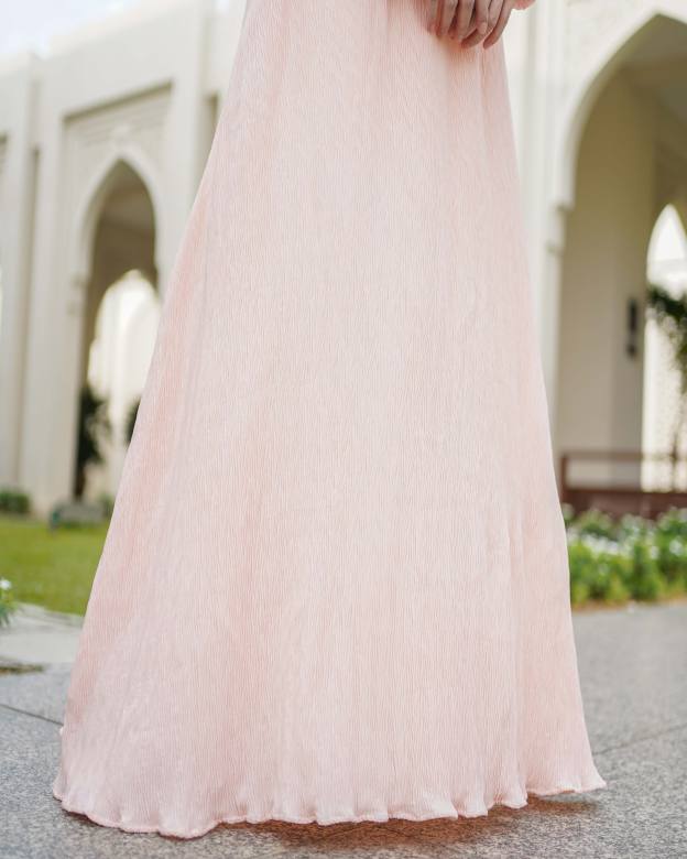 Abaya Pleated Ulyana - Bright Peach