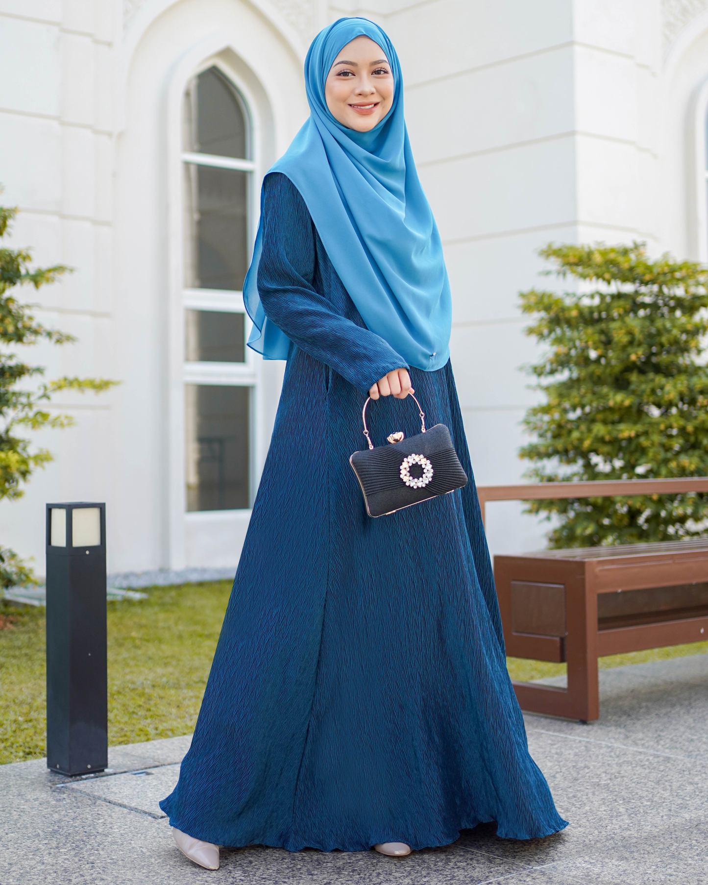 Abaya Pleated Ulyana - Prussian Blue