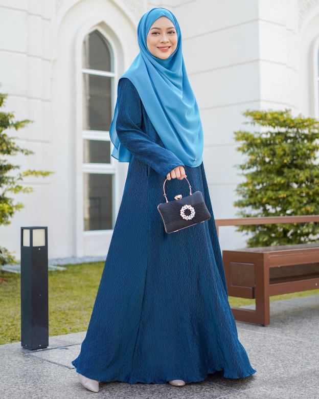 Abaya Pleated Ulyana - Prussian Blue