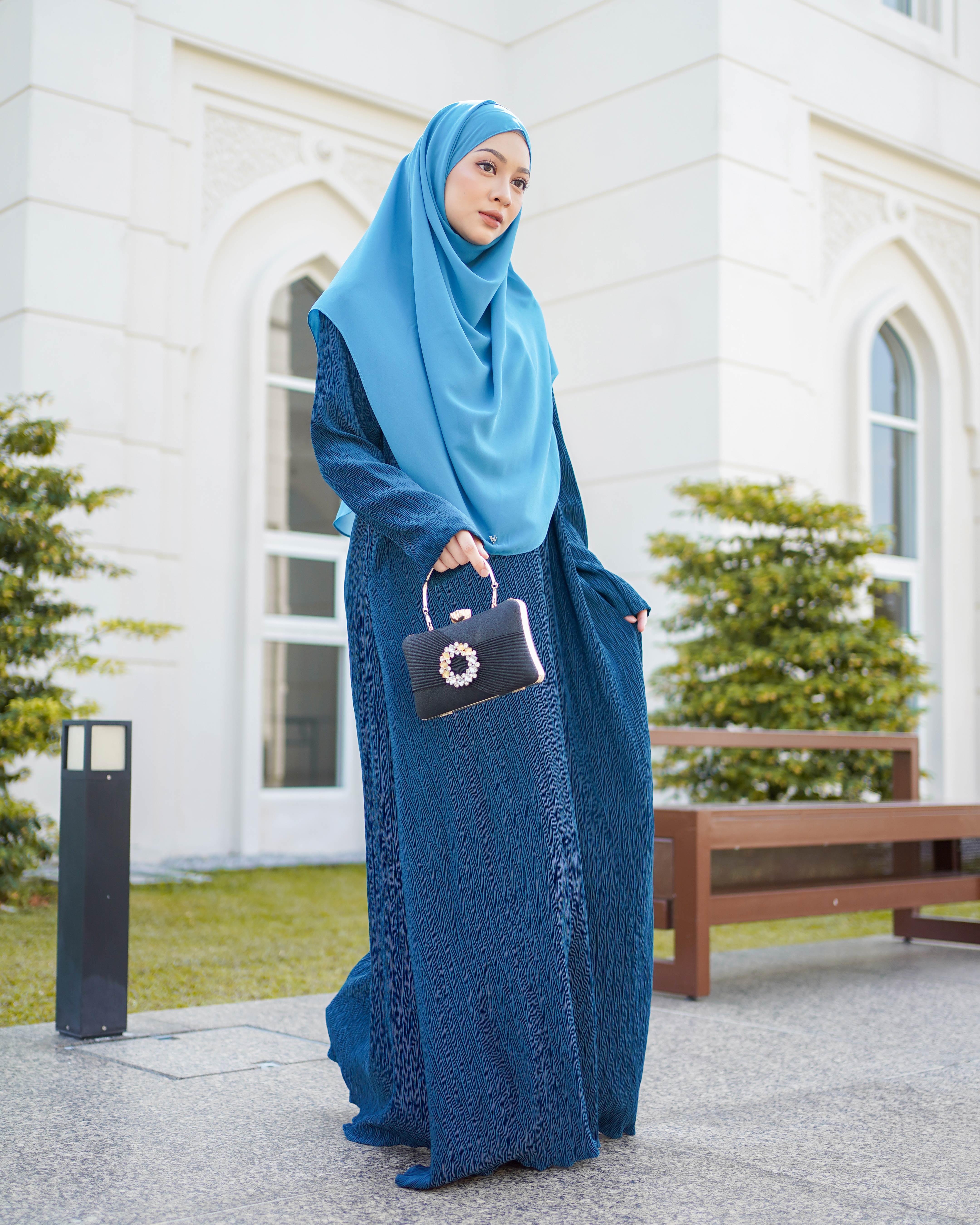 Abaya Pleated Ulyana - Prussian Blue