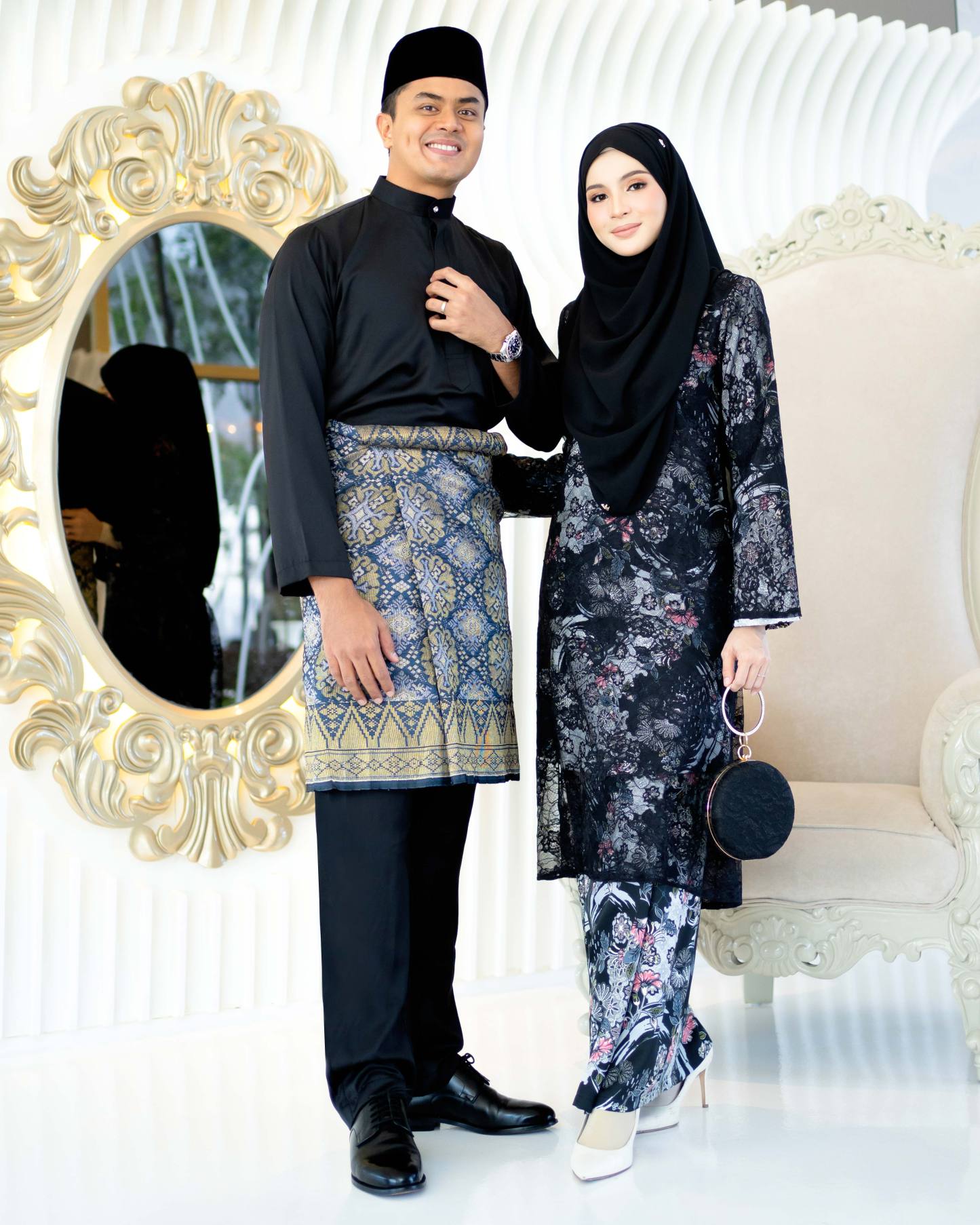 Baju Melayu Isa Slim Fit - Matte Black