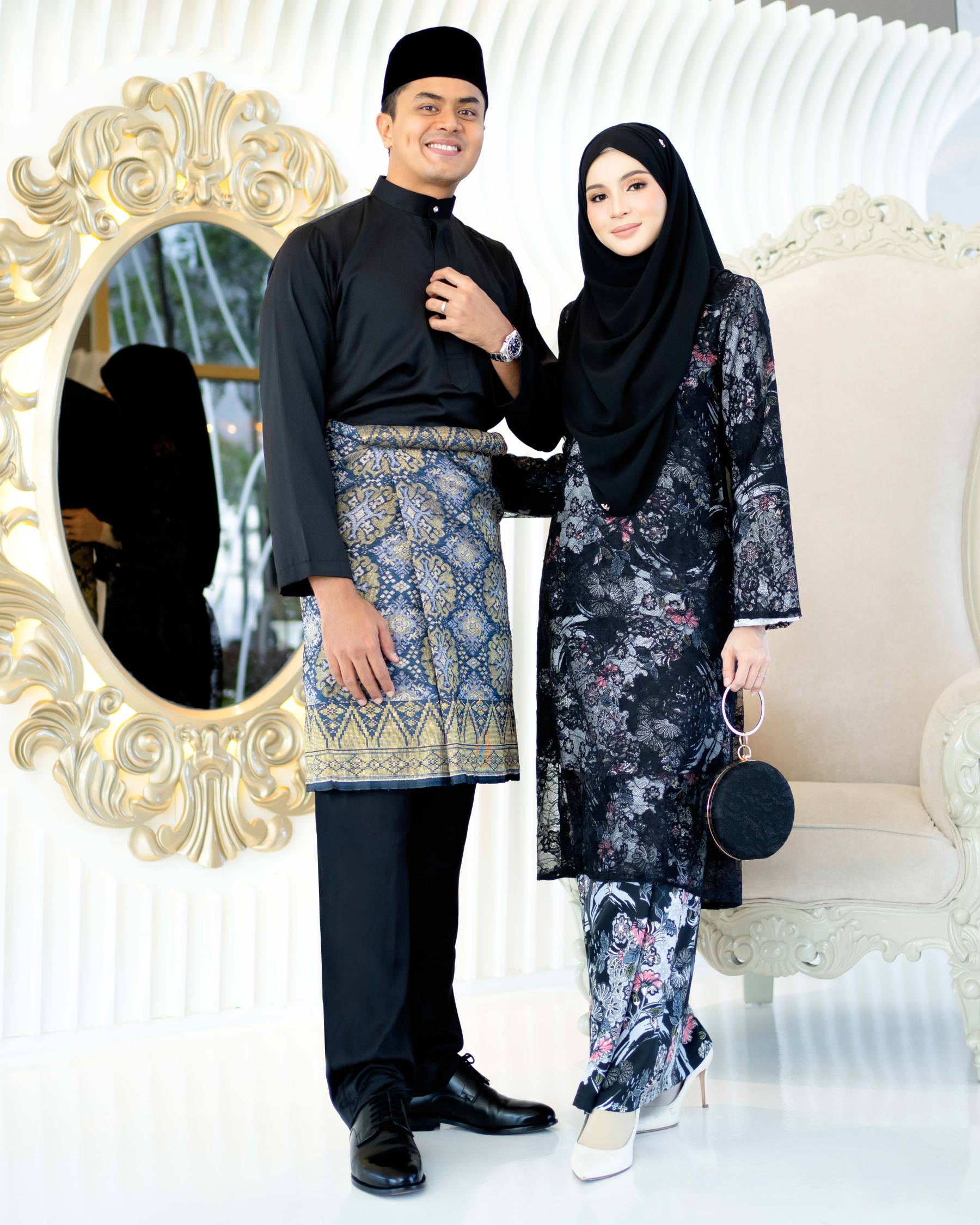 Baju Melayu Isa Slim Fit - Matte Black