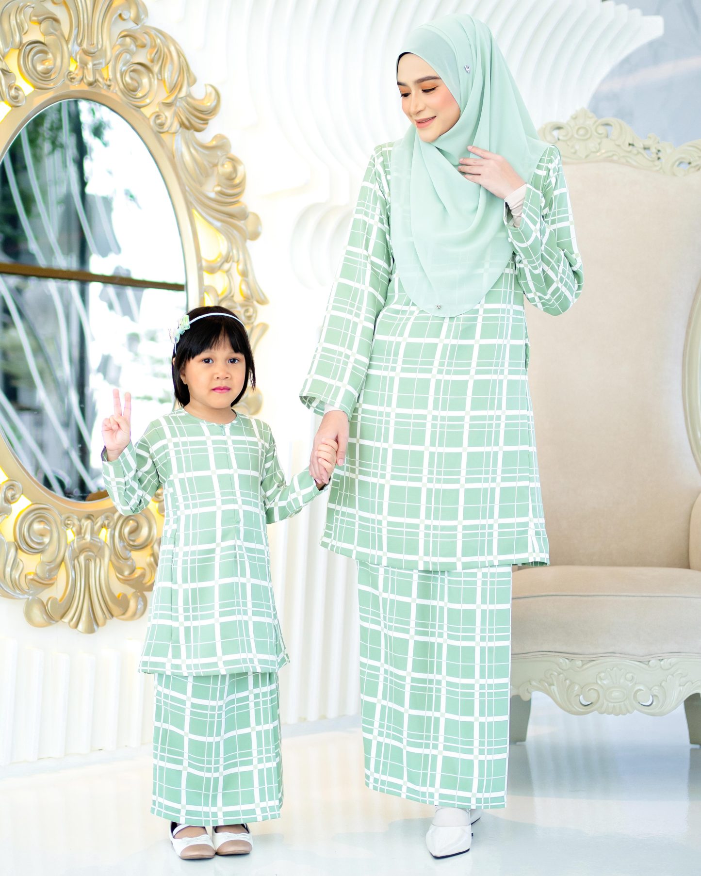 Baju Kurung Pahang Aliza - Seafoam Green