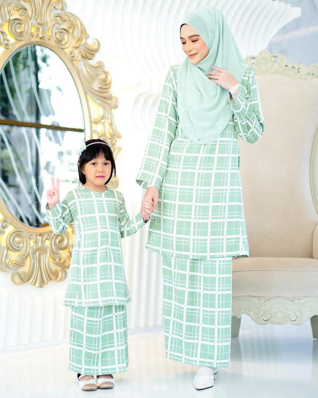Baju Kurung Pahang Aliza - Seafoam Green