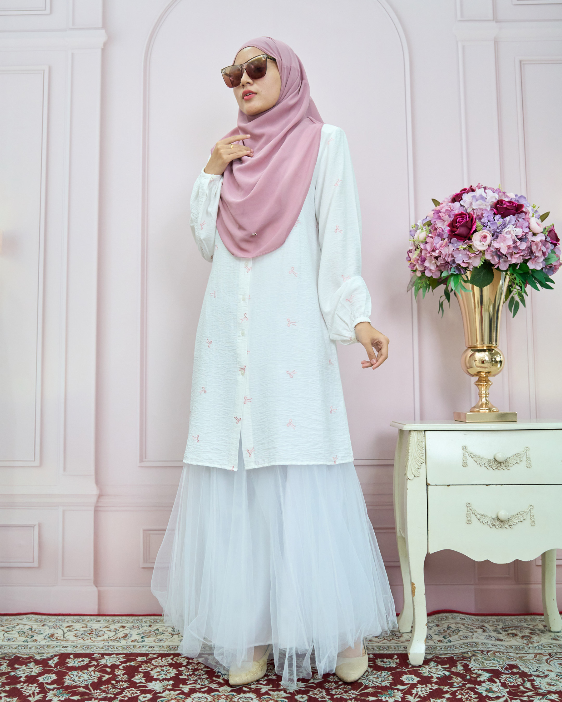 Tunic Coquette Sulam Ribbon Camile – Off White