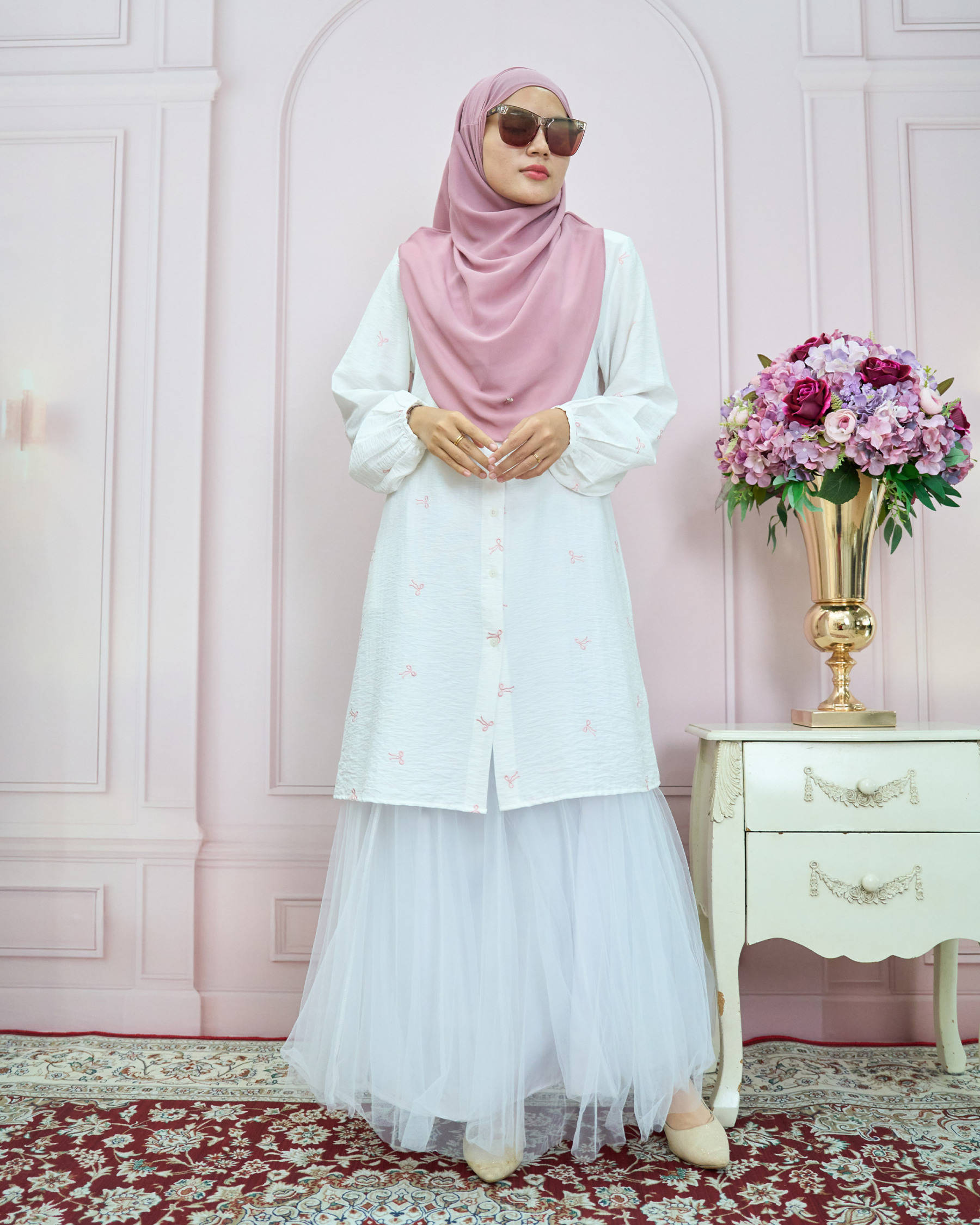 Tunic Coquette Sulam Ribbon Camile – Off White