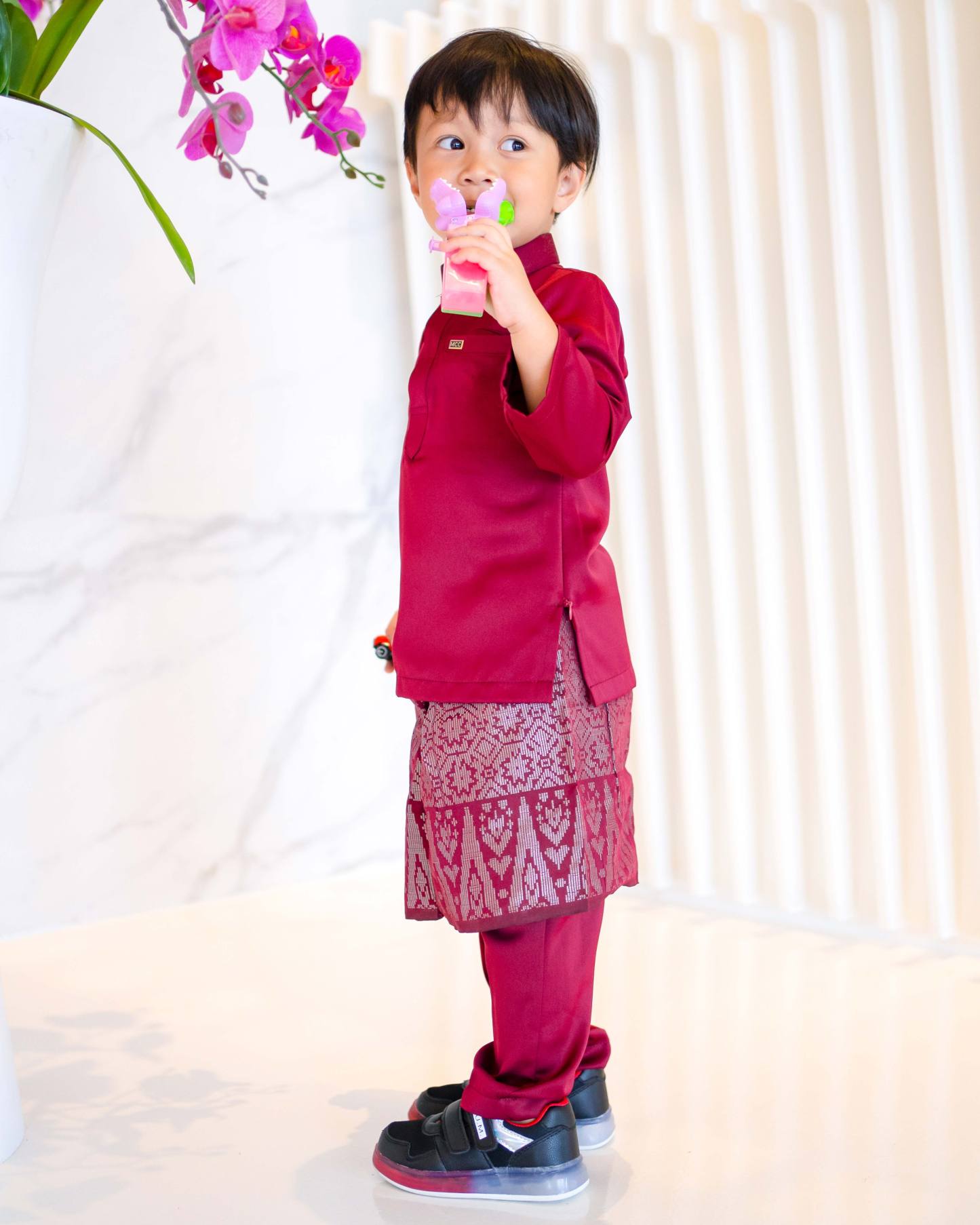 Baju Melayu Isa Slim Fit Kids - Maroon
