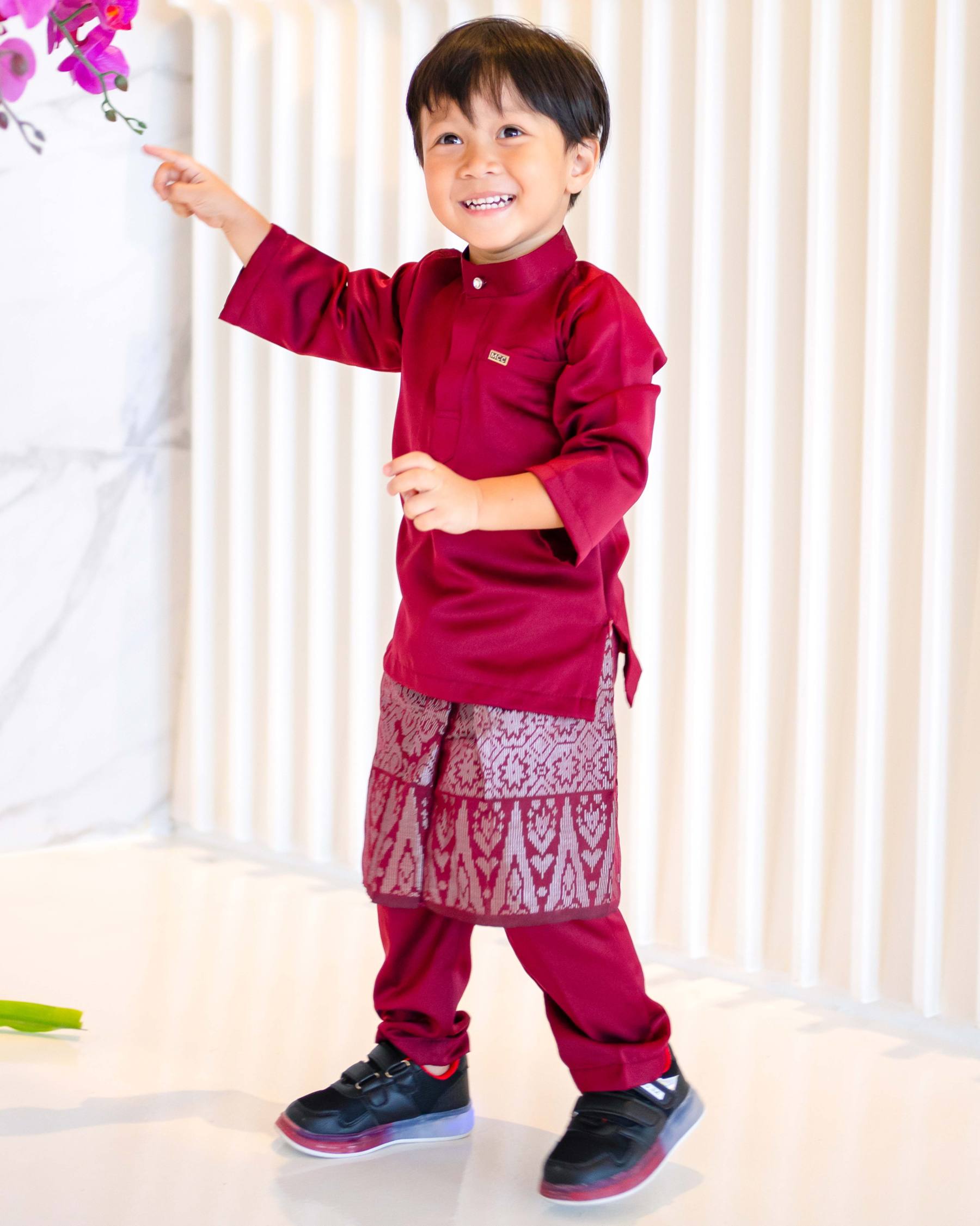 Baju Melayu Isa Slim Fit Kids - Maroon