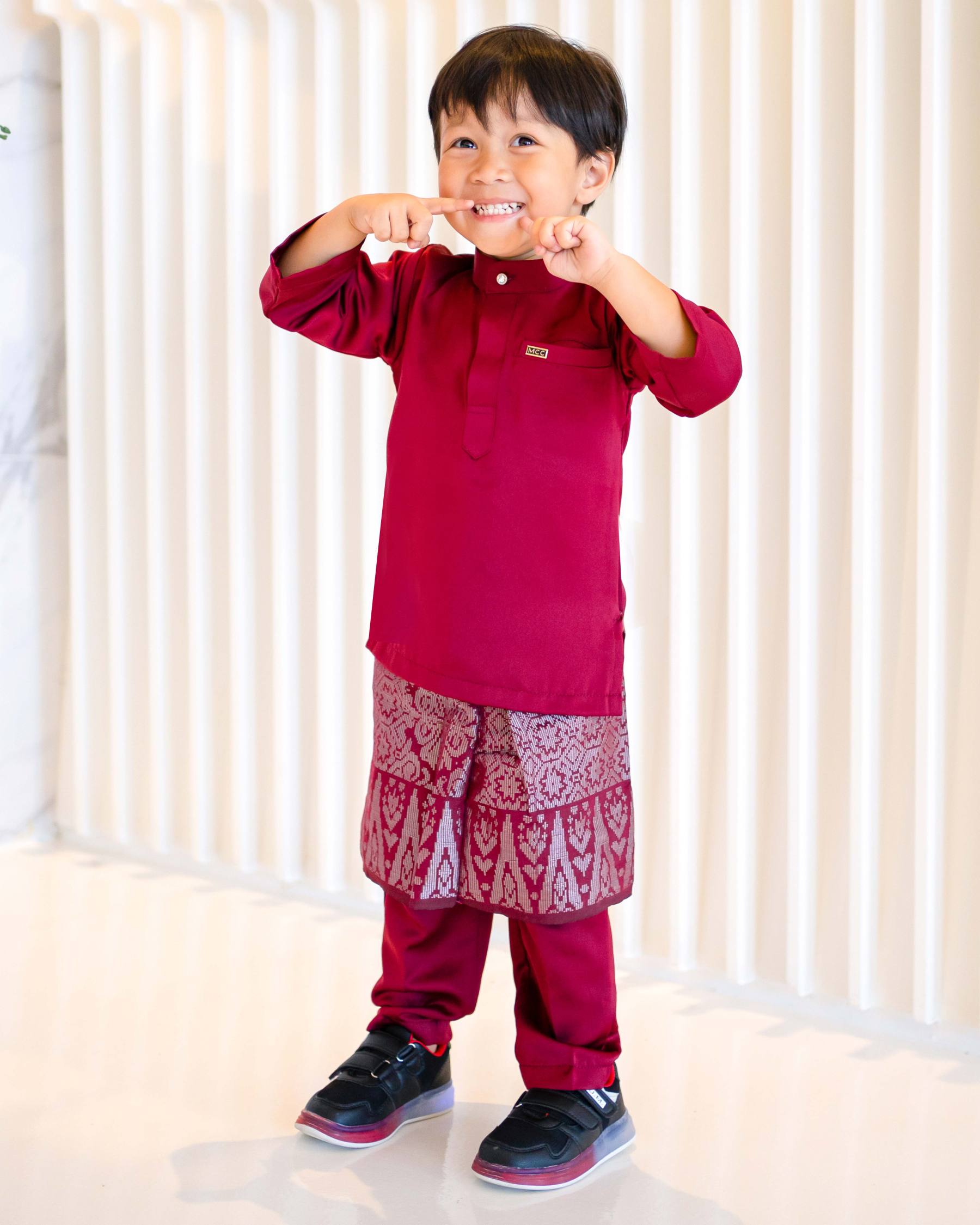Baju Melayu Isa Slim Fit Kids - Maroon