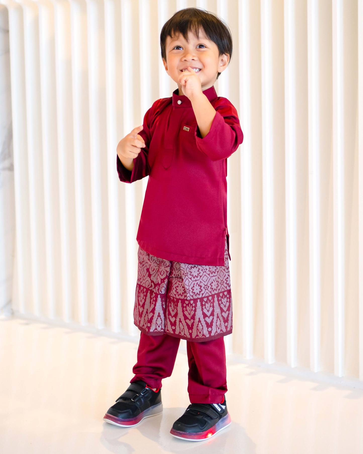 Baju Melayu Isa Slim Fit Kids - Maroon