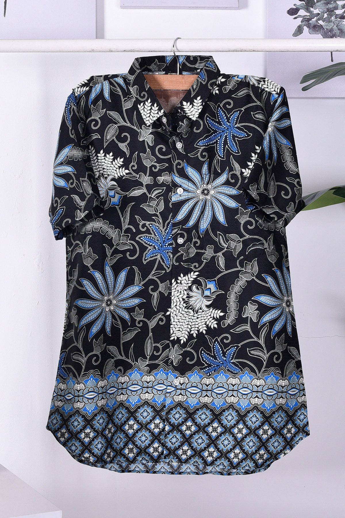 Baju Kemeja Batik Nadir - Blue