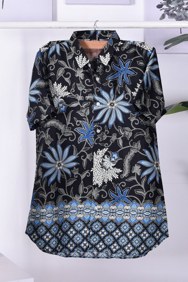 Baju Kemeja Batik Nadir - Blue