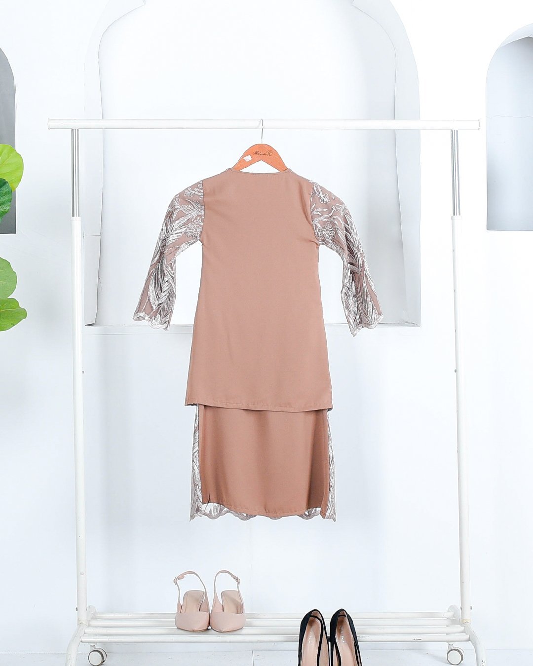 Baju Kurung Lace Ablaa Kids - Latte Brown