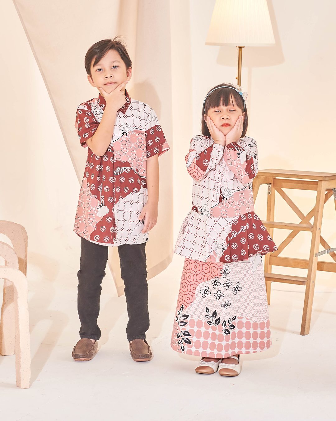 Dress Peplum Ezre Kids - Barn Red