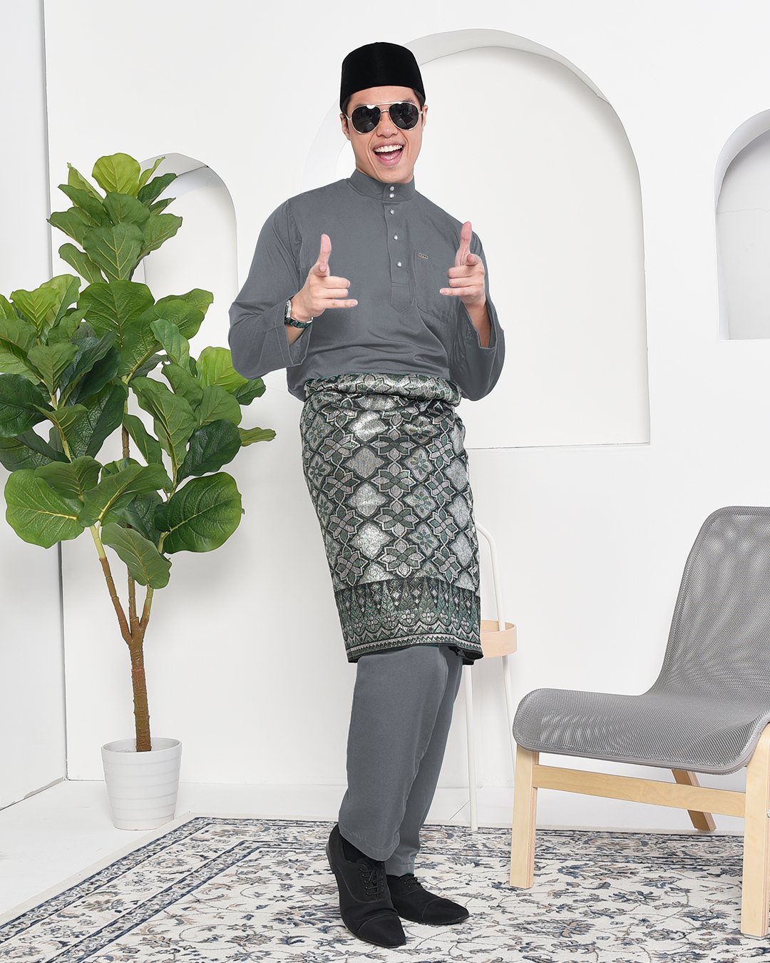 Baju Melayu Adam Regular Fit - Earl Grey
