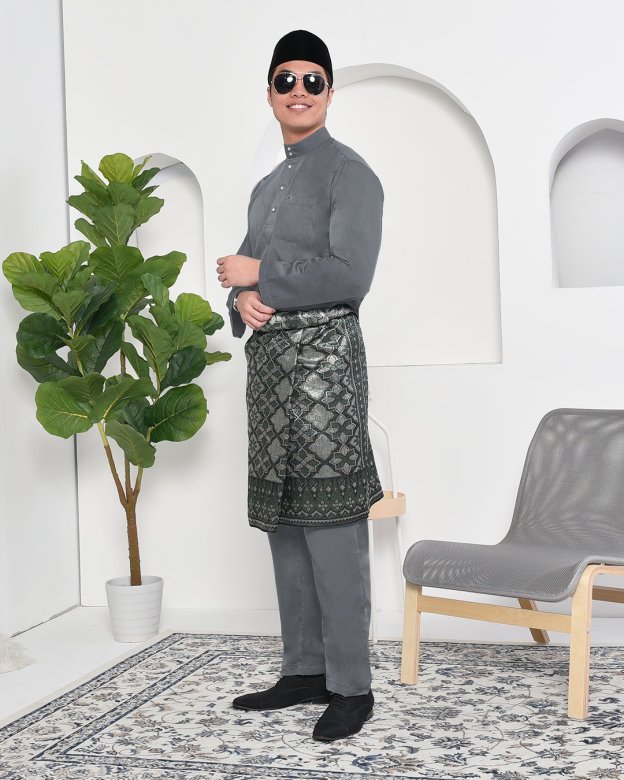 Baju Melayu Adam Regular Fit - Earl Grey
