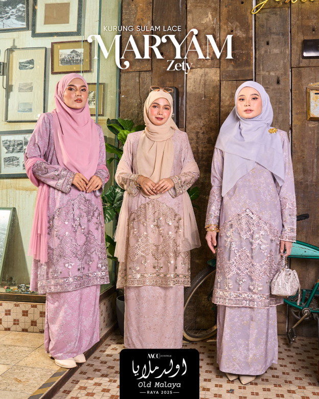 Baju Kurung Moden Sulam Lace Maryam - Zety