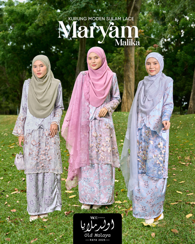 Baju Kurung Moden Sulam Lace Maryam - Malika