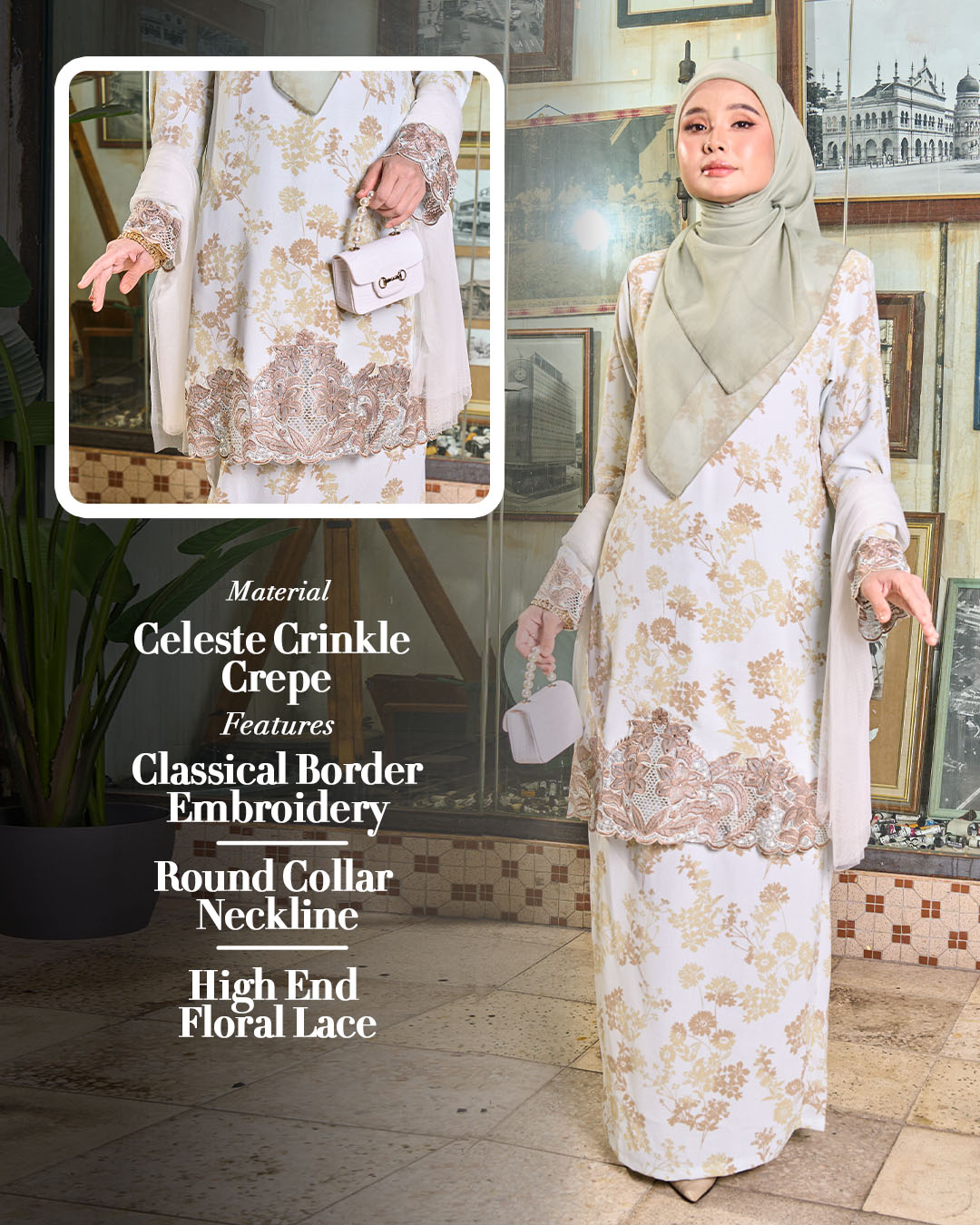 Baju Kurung Sulam Lace Aylin