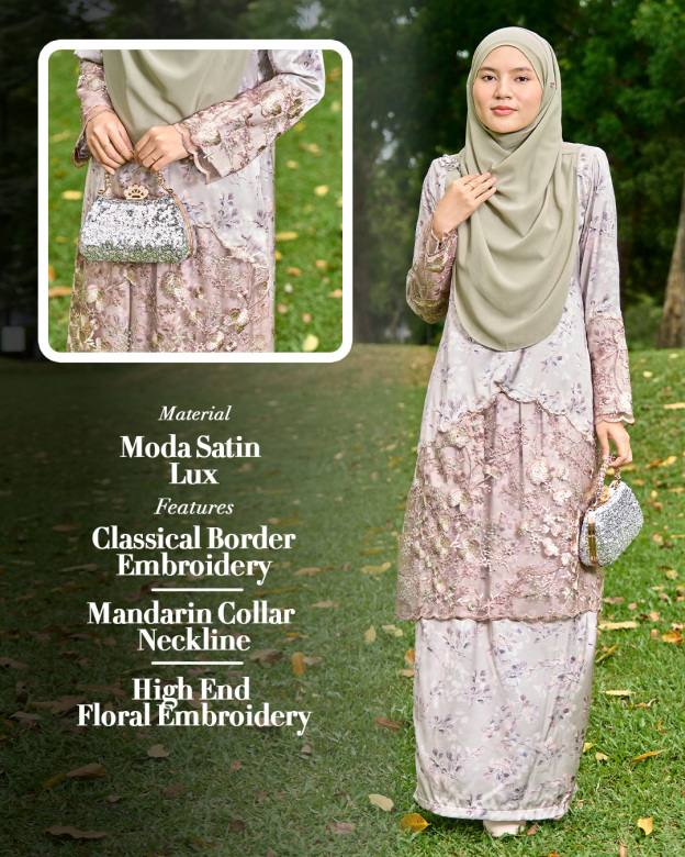 Baju Kurung Moden Sulam Lace Maryam - Malika