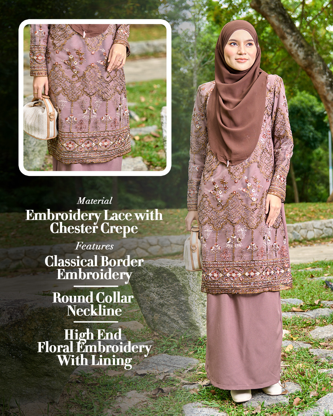 Baju Kurung Embroidery Lace Mahika