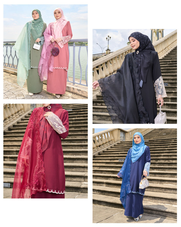 Baju Kurung Sulam Lace Ember