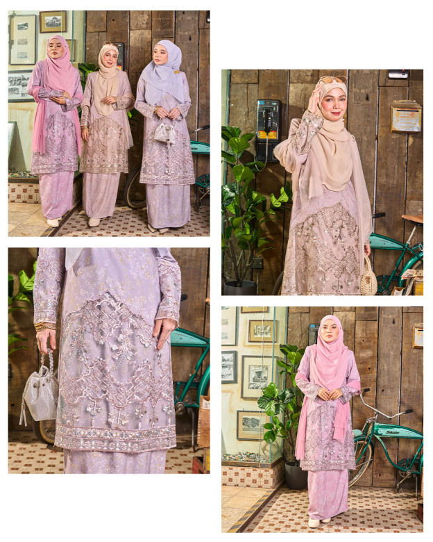 Baju Kurung Moden Sulam Lace Maryam - Zety