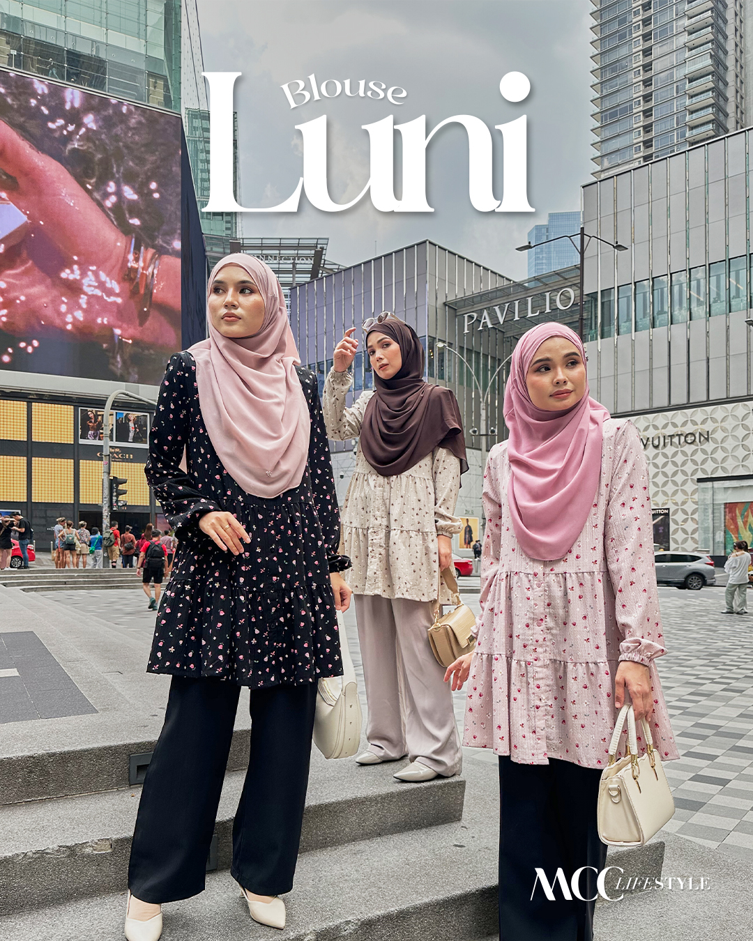 Blouse Luni Flower Rosa Series