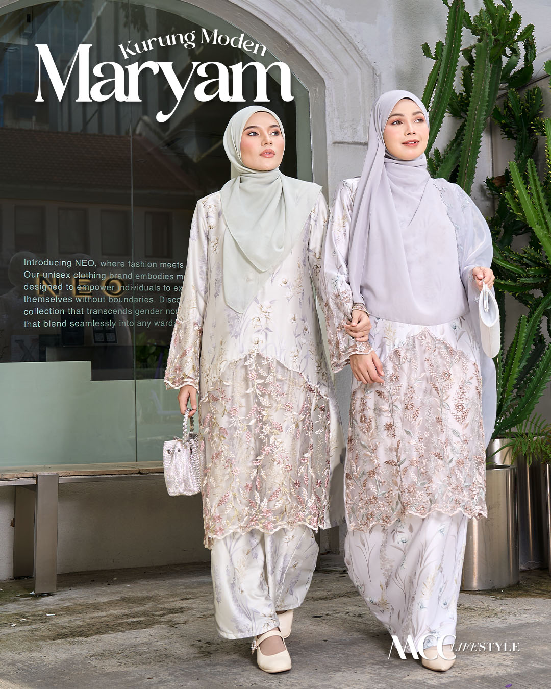 Baju Kurung Moden Sulam Lace Maryam - Yuna
